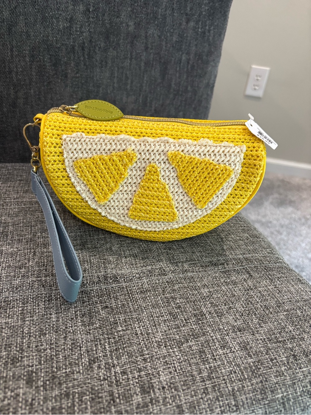 Bath & Body Works Yellow Straw Citrus Wristlet Clutch